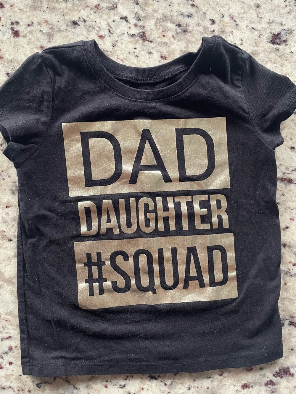 Black "Dad Daughter #Squad" Graphic Kids Tee